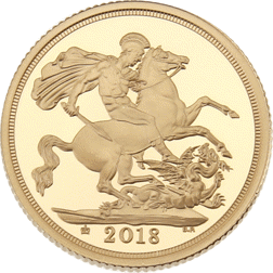 Pre-Owned 2018 UK Full Sovereign Proof Gold Coin - Missing Outer Box