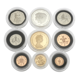 Pre-Owned 1981 UK Commemorative Proof Gold and Silver 9-Coin Collection