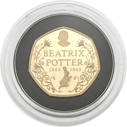 Pre-Owned 2016 UK 150th Anniversary of Beatrix Potter 50p Proof Gold Coin