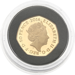 Pre-Owned 2016 UK 150th Anniversary of Beatrix Potter 50p Proof Gold Coin