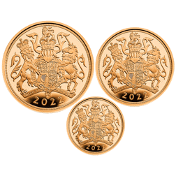 Pre-Owned 2022 UK Sovereign Proof Gold 3-Coin Set