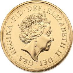 Pre-Owned 2015 UK Brilliant Uncirculated Quintuple Sovereign Gold Coin