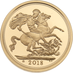 Pre-Owned 2018 UK 65th Anniversary of the Coronation Brilliant Uncirculated Full Sovereign Gold Coin