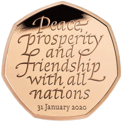 Pre-Owned 2020 UK Withdrawal from the European Union 50p Proof Gold Coin