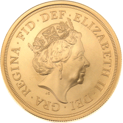 Pre-Owned 2019 UK Brilliant Uncirculated Quintuple Sovereign Gold Coin