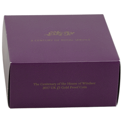 Pre-Owned 2017 UK Centenary Of The House of Windsor £5 Proof Gold Coin