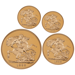 Pre-Owned 1998 UK Sovereign Proof Gold 4-Coin Set