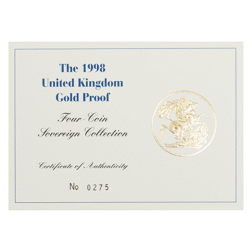 Pre-Owned 1998 UK Sovereign Proof Gold 4-Coin Set