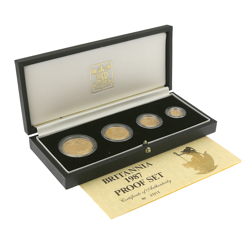 Pre-Owned 1987 UK Britannia Proof Gold 4-Coin Set