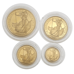 Pre-Owned 1987 UK Britannia Proof Gold 4-Coin Set