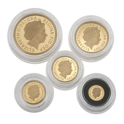 Pre-Owned UK 2010 Gold Proof Sovereign 5-Coin Set - Missing Outer Box