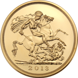 Pre-Owned 2013 UK Brilliant Uncirculated £5 Sovereign Gold Coin - Missing Outer Box