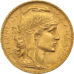 Pre-Owned 1903 French 20 Franc 'Rooster' Gold Coin