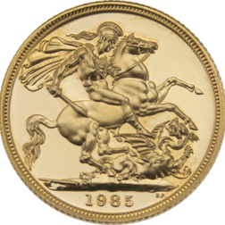 Pre-Owned 1985 UK Full Sovereign Proof Design Gold Coin