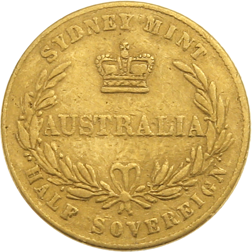 Pre-Owned 1856 Australia Sydney Mint Half Sovereign Gold Coin