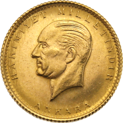 Pre-Owned 1923 Turkish 50 Kurus Gold Coin