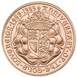Pre-Owned 1989 UK 500th Anniversary Full Sovereign Proof Gold Coin