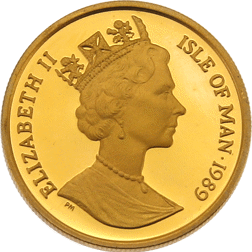 Pre-Owned Isle of Man 1989 Angel 1/4oz Proof Design Gold Coin