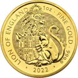 Pre-Owned 2022 UK Tudor Beasts Lion of England 1oz Gold Coin