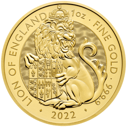 Pre-Owned 2022 UK Tudor Beasts Lion of England 1oz Gold Coin