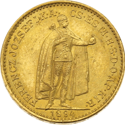 Pre-Owned 1894 Hungarian 20 Korona Gold Coin