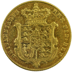 Pre-Owned 1825 George IV 'Bare Head' Full Sovereign Gold Coin