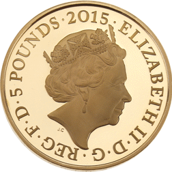 Pre-Owned 2015 UK 200th Anniversary of the Battle of Waterloo £5 Proof Gold Coin
