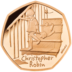 Pre-Owned 2020 UK 'Christopher Robin' 50p Proof Gold Coin