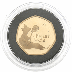 Pre-Owned 2020 UK 'Piglet' 50p Proof Gold Coin