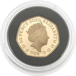 Pre-Owned 2020 UK 'Piglet' 50p Proof Gold Coin