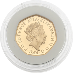 Pre-Owned 2019 UK 'The Gruffalo and Mouse' 50p Proof Gold Coin