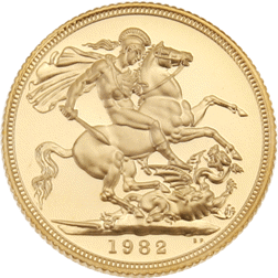 Pre-Owned 1982 UK Full Sovereign Proof Gold Coin
