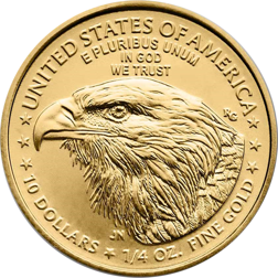 Pre-Owned USA Eagle Type II 1/4oz Gold Coin - Mixed Dates