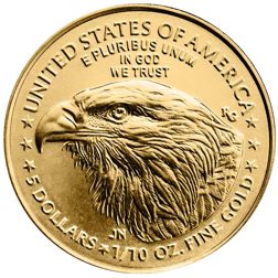Pre-Owned USA Eagle Type II 1/10oz Gold Coin - Mixed Dates