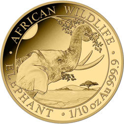 2023 Somalian Elephant 1/10oz Gold Coin
