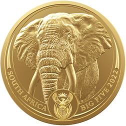 2022 South African 'Big Five Series' Elephant 1oz Gold Coin