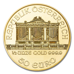 Pre-Owned Austrian Philharmonic 1/2oz Gold Coin - Mixed Dates