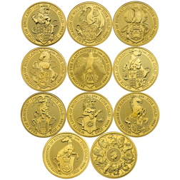 Pre-Owned UK Queen's Beasts 1oz Gold Coin Full Collection (11 Coins)