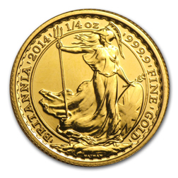 Pre-Owned 2014 UK Britannia 1/4oz Gold Coin