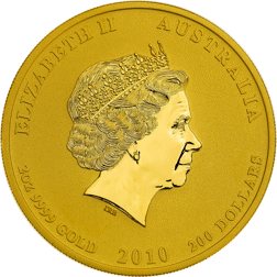 Pre-Owned 2010 Australian Lunar Tiger 2oz Gold Coin