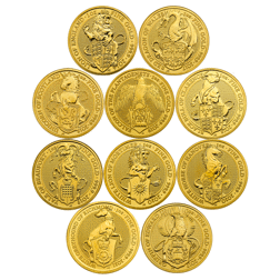 Pre-Owned UK Queen's Beasts 1oz Gold Coin Full Collection in Presentation Box - (10 Coins)