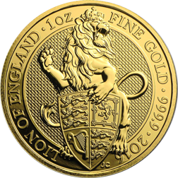 2016 UK Queen's Beasts The Lion of England 1oz Gold Coin