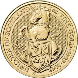2018 UK Queen's Beasts The Unicorn of Scotland 1oz Gold Coin