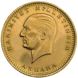Pre-Owned 1923 Turkish 100 Kurush Gold Coin