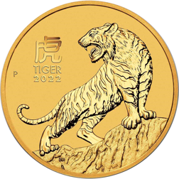 Pre-Owned 2022 Australian Lunar Tiger 1/2oz Gold Coin