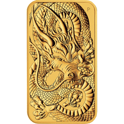 Pre-Owned 2021 Australian Dragon Rectangular 1oz Gold Coin