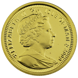 Pre-Owned 2009 Isle of Man Angel 1/10oz High Relief  Piedfort Proof Gold Coin