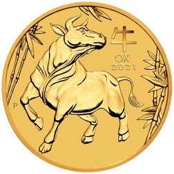 Pre-Owned 2021 Australian Lunar Ox 1oz Gold Coin