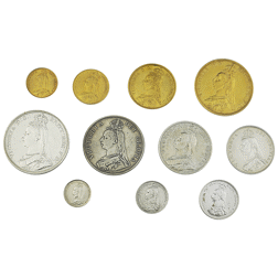 Pre-Owned 1887 Queen Victoria Golden Jubilee Gold and Silver 11-Coin Set