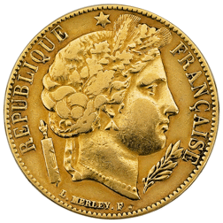 Pre-Owned 1851 French Wreath 20 Franc Gold Coin